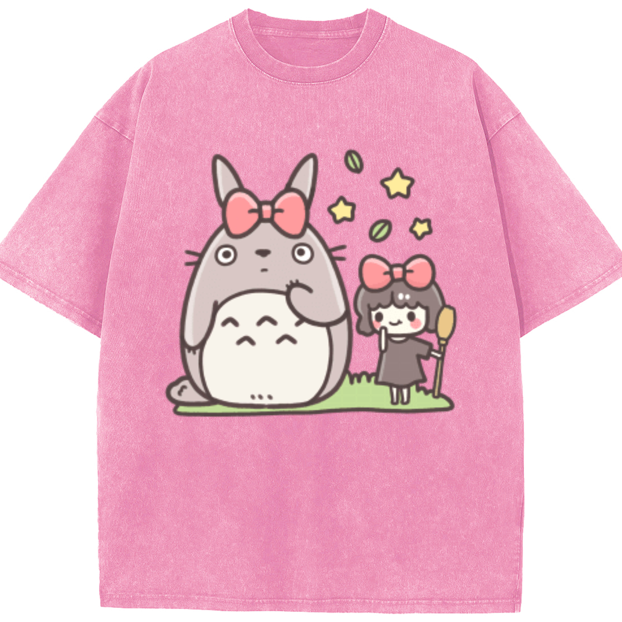 （画像用） となりのトトロ 草壁メイ 草壁サツキ My Neighbor Totoro Satsuki Kusakabe Mei Kusakabe 綿100% ヴィンテージ風 半袖Tシャツ（フロントプリント）
